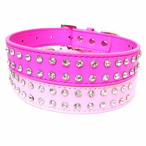 2-Row Dog Collars 10-20" - Pink