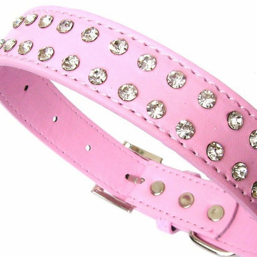 2-Row Dog Collars 10-20" - Pink