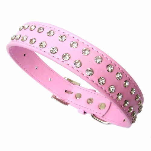 2-Row Dog Collars 10-20" - Pink
